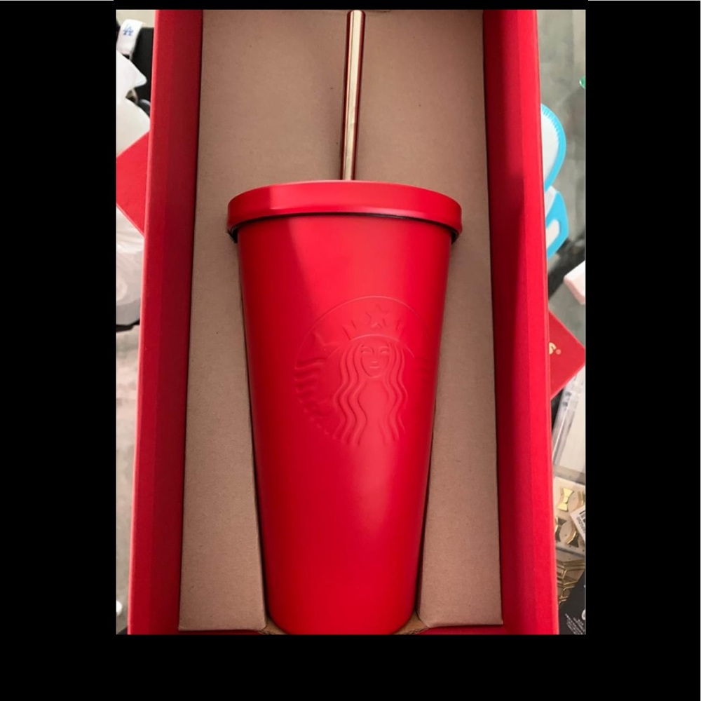 Starbucks matte red grande size tumblr